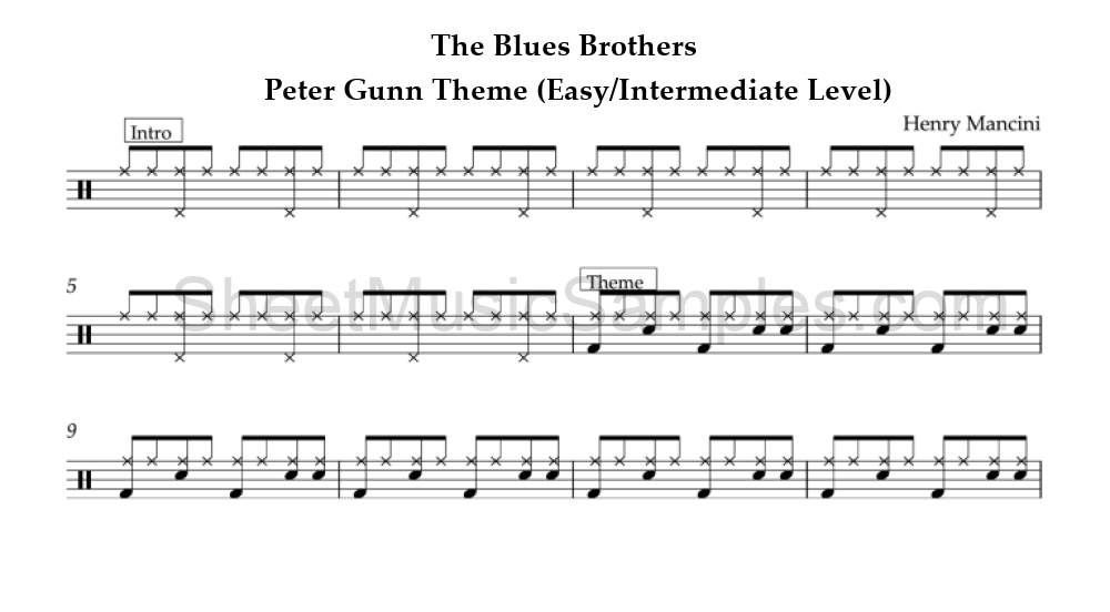 The Blues Brothers - Peter Gunn Theme (Easy/Intermediate Level)