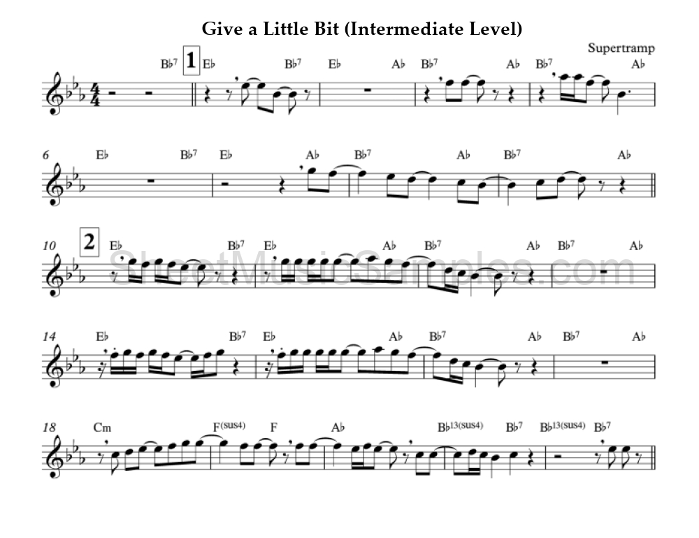 Give a Little Bit (Intermediate Level)