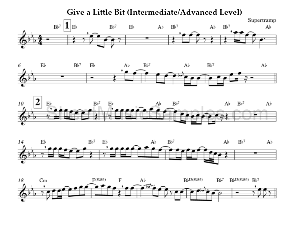 Give a Little Bit (Intermediate/Advanced Level)