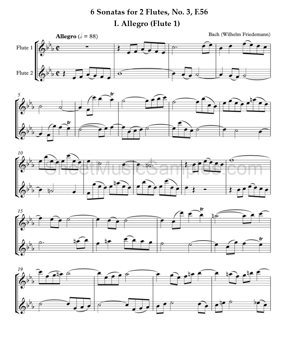 6 Sonatas for 2 Flutes, No. 3, F.56 - I. Allegro (Flute 1)