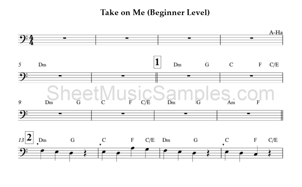 Take on Me (Beginner Level)