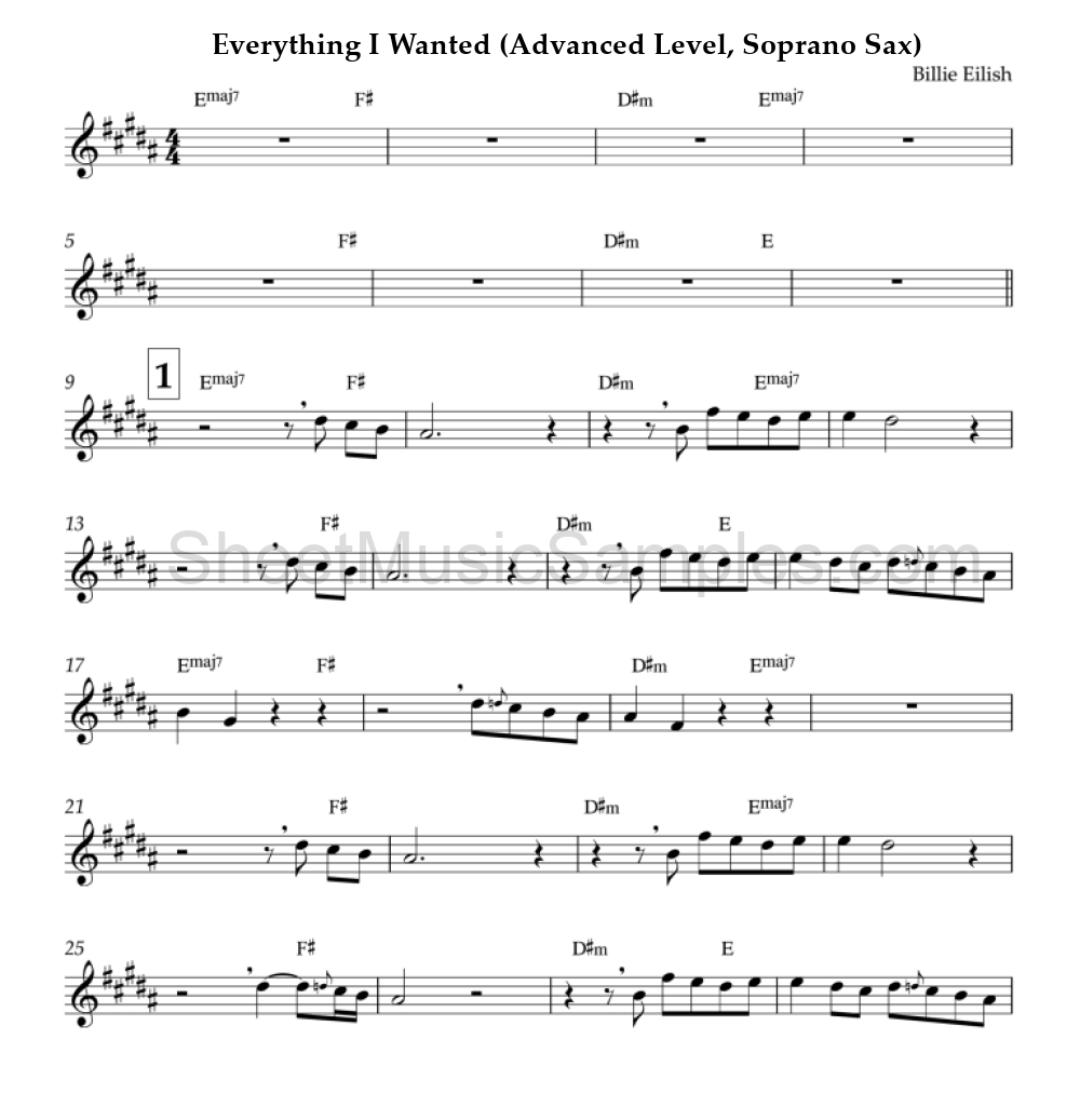 Everything I Wanted (Advanced Level, Soprano Sax)