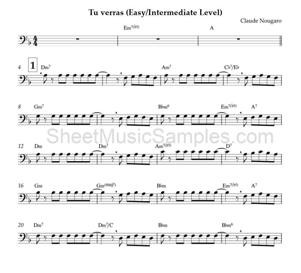 Tu verras (Easy/Intermediate Level)