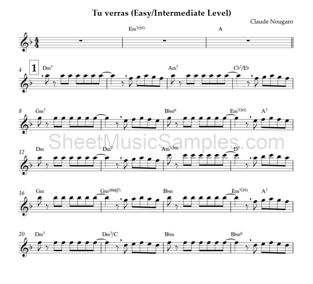 Tu verras (Easy/Intermediate Level)