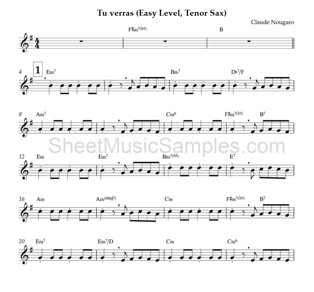 Tu verras (Easy Level, Tenor Sax)