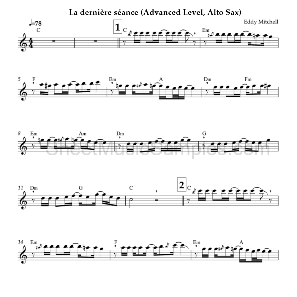 La dernière séance (Advanced Level, Alto Sax)