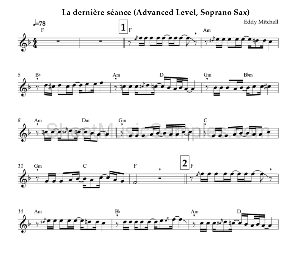 La dernière séance (Advanced Level, Soprano Sax)