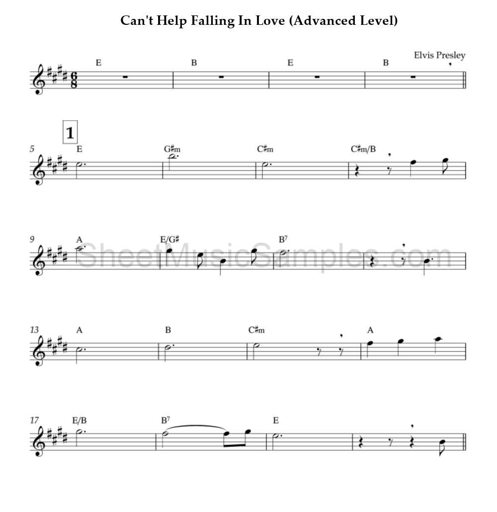 Can't Help Falling In Love (Advanced Level)