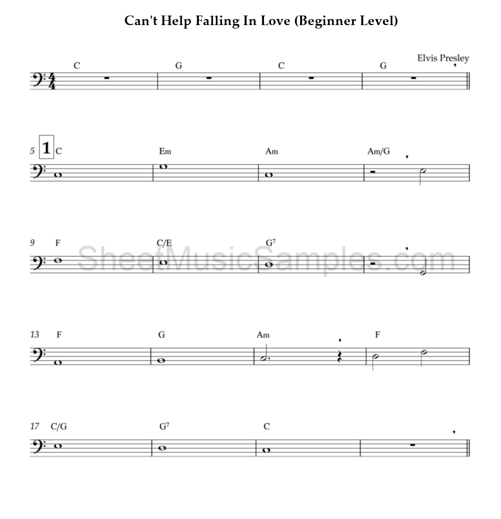 Can't Help Falling In Love (Beginner Level)