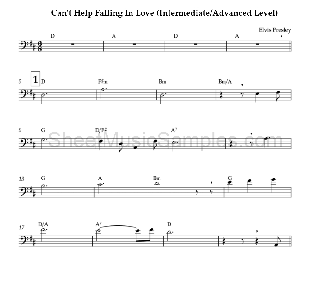 Can't Help Falling In Love (Intermediate/Advanced Level)