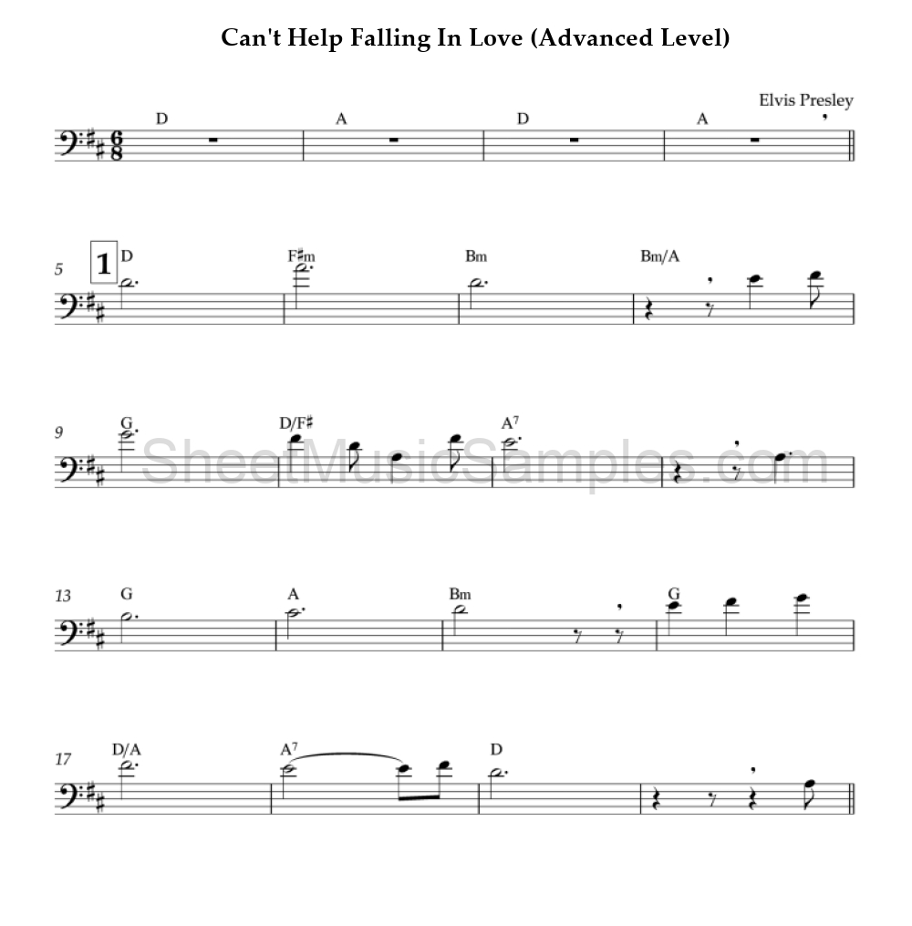 Can't Help Falling In Love (Advanced Level)