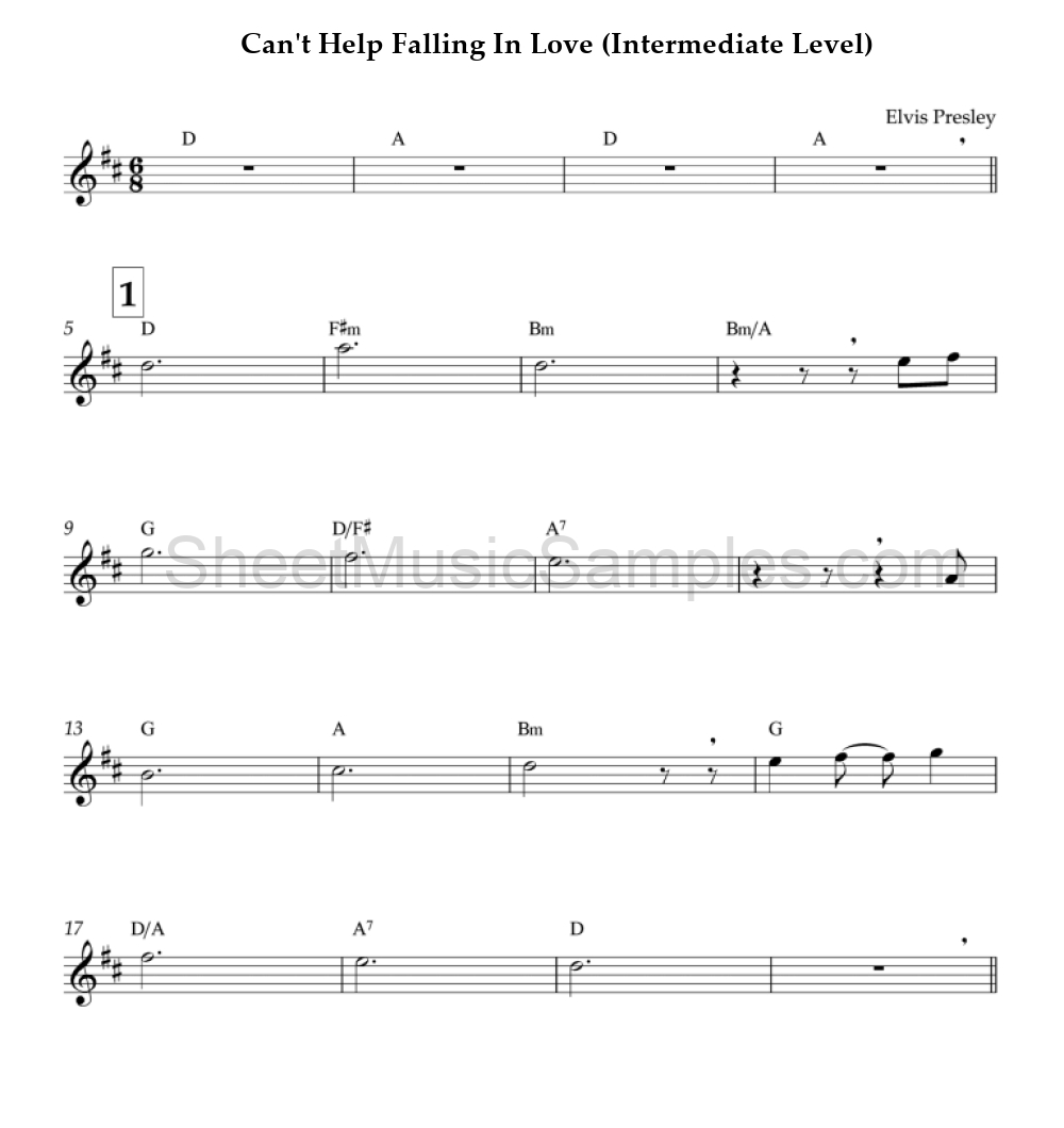 Can't Help Falling In Love (Intermediate Level)