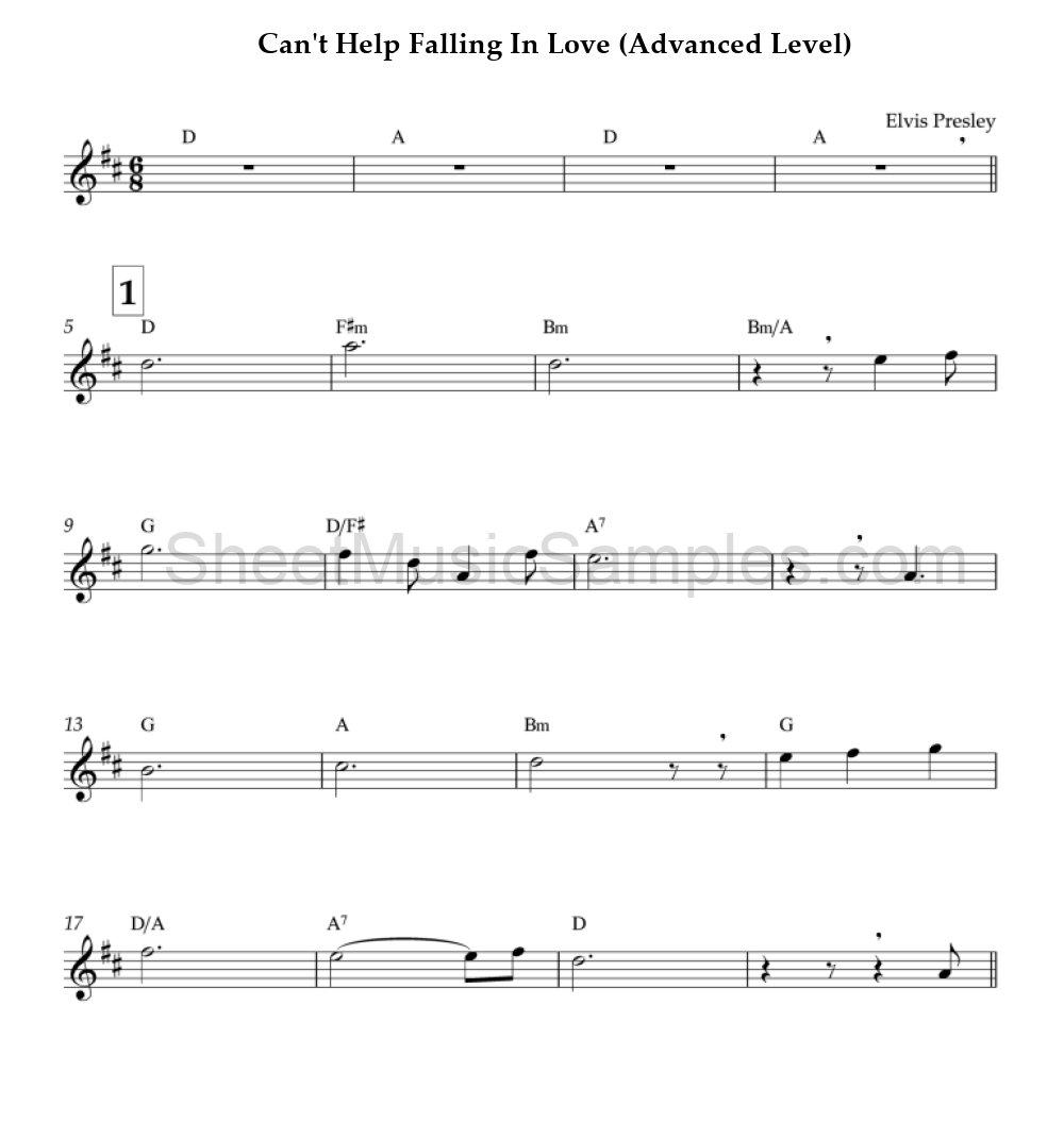 Can't Help Falling In Love (Advanced Level)