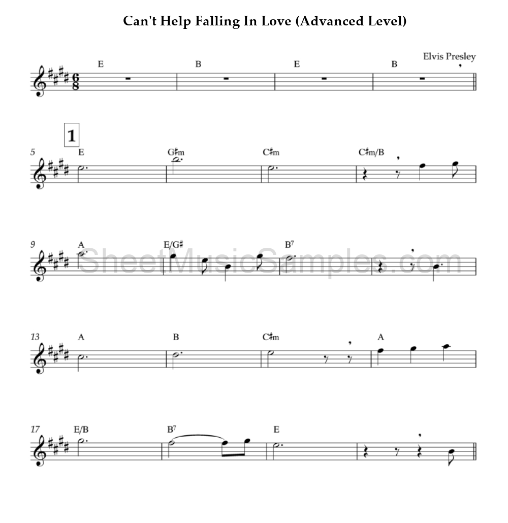 Can't Help Falling In Love (Advanced Level)