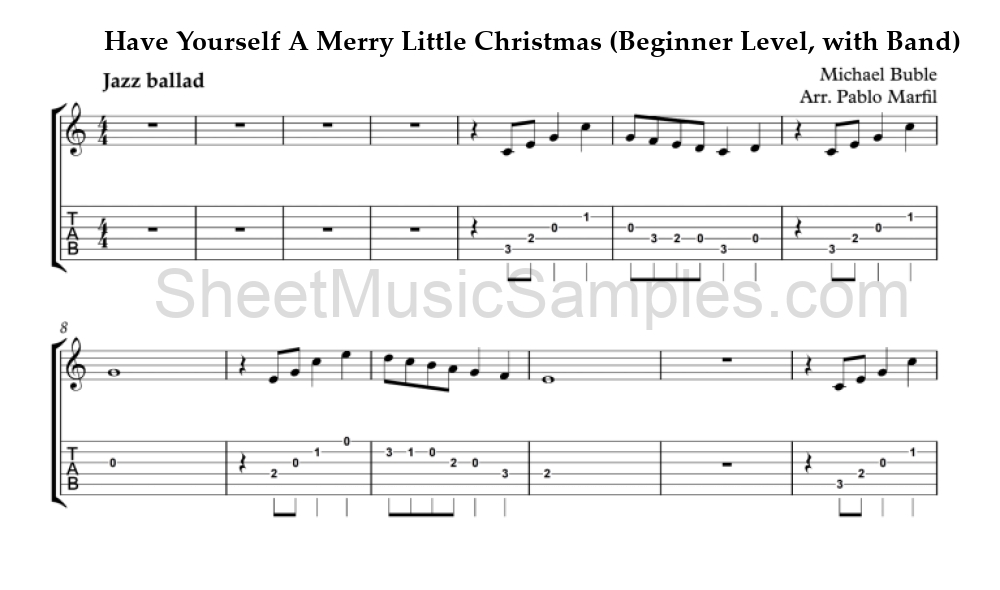 Have Yourself A Merry Little Christmas (Beginner Level, with Band)