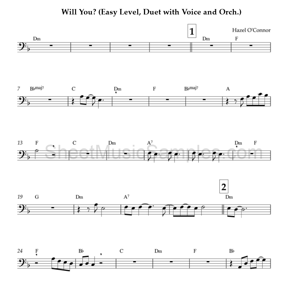 Will You? (Easy Level, Duet with Voice and Orch.)