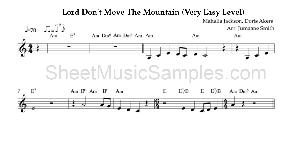 Lord Don't Move The Mountain (Very Easy Level)