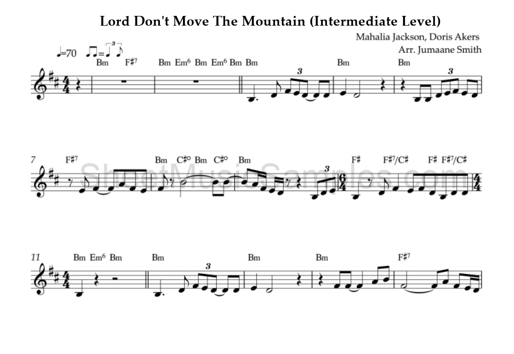 Lord Don't Move The Mountain (Intermediate Level)