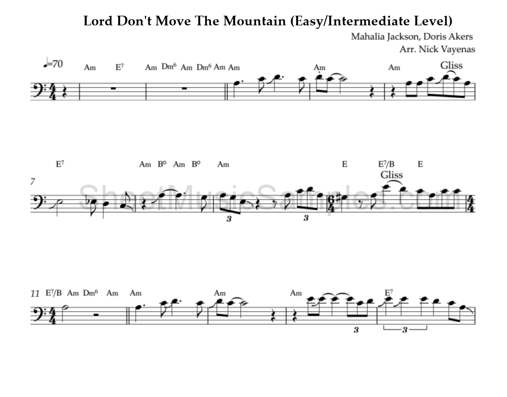 Lord Don't Move The Mountain (Easy/Intermediate Level)