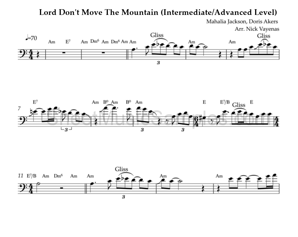 Lord Don't Move The Mountain (Intermediate/Advanced Level)