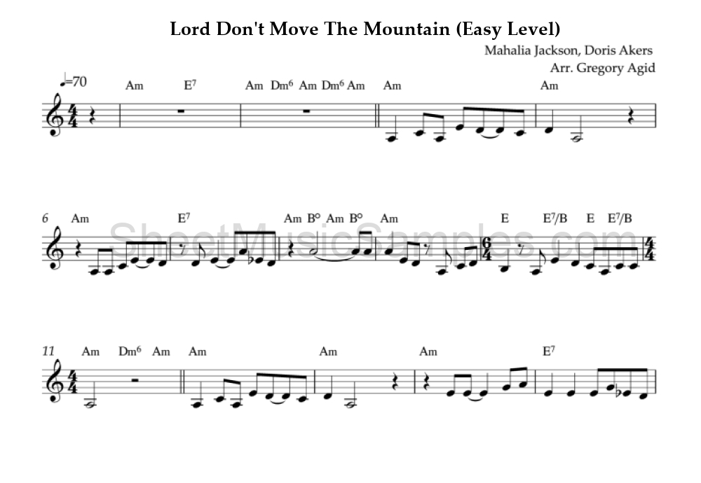 Lord Don't Move The Mountain (Easy Level)