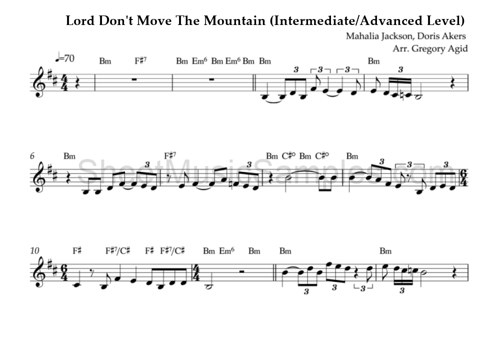 Lord Don't Move The Mountain (Intermediate/Advanced Level)