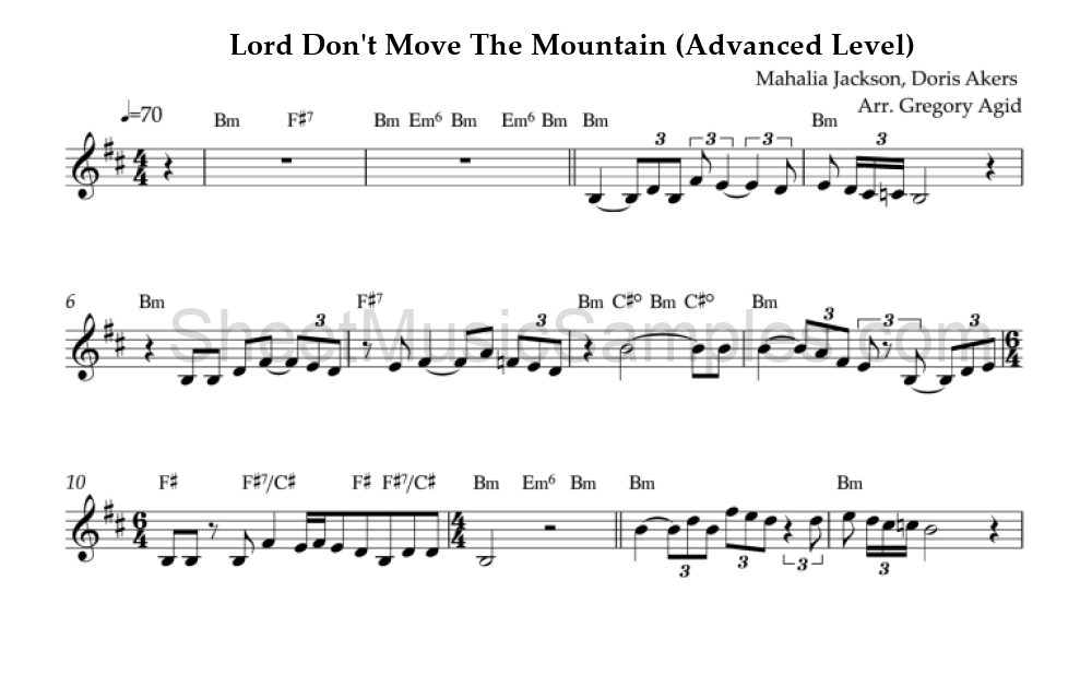 Lord Don't Move The Mountain (Advanced Level)