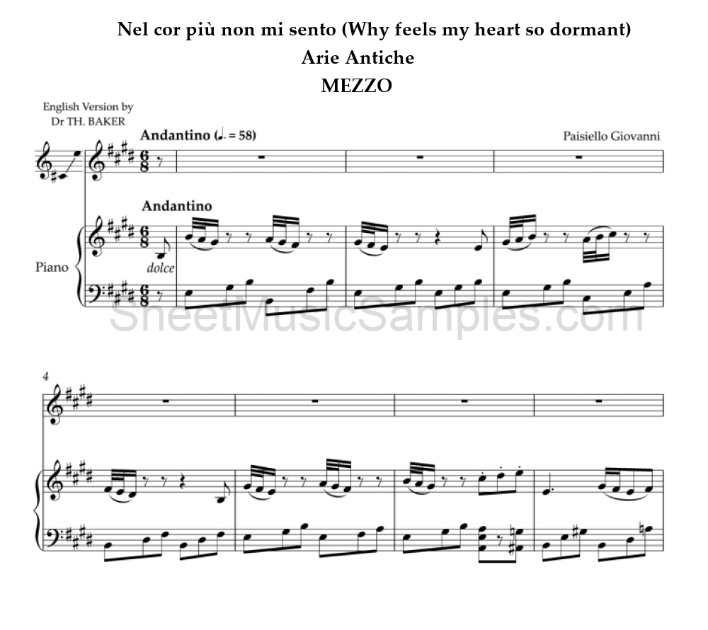 Nel cor più non mi sento (Why feels my heart so dormant) - Arie Antiche - MEZZO