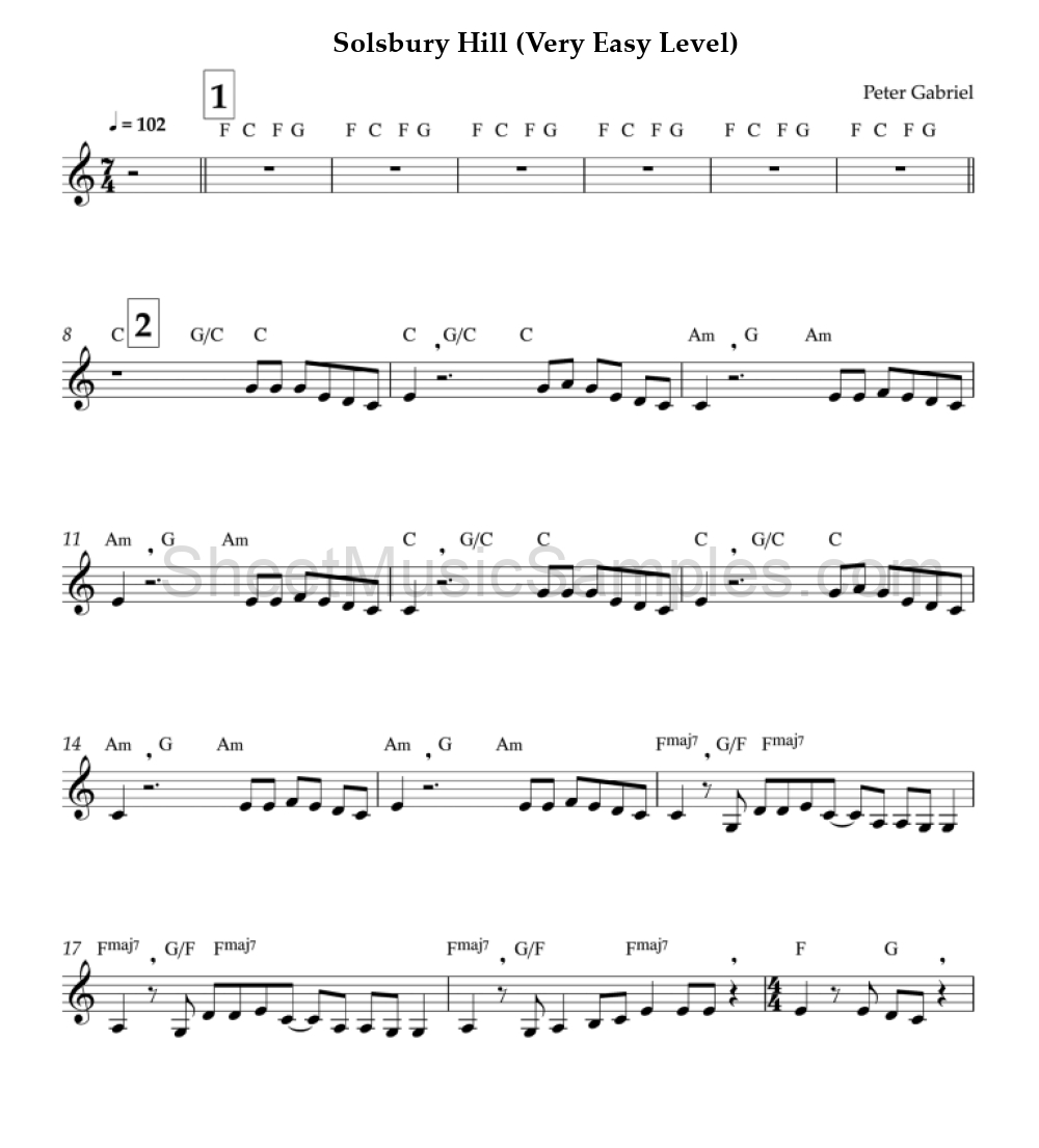 Solsbury Hill (Very Easy Level)