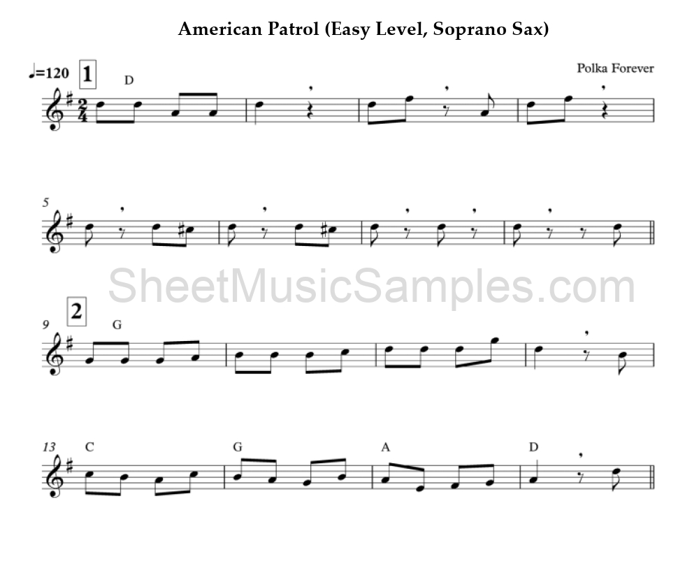 American Patrol (Easy Level, Soprano Sax)