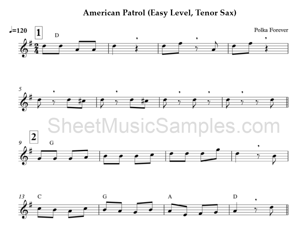 American Patrol (Easy Level, Tenor Sax)