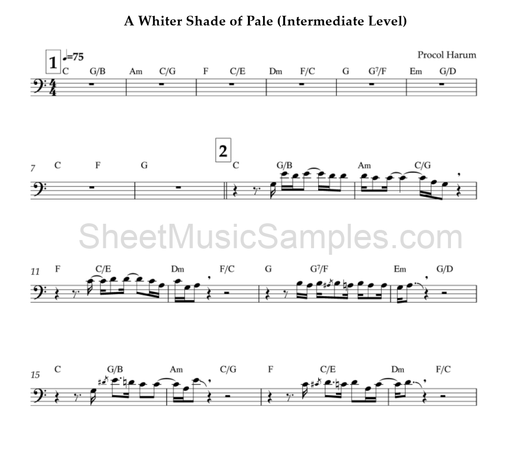 A Whiter Shade of Pale (Intermediate Level)