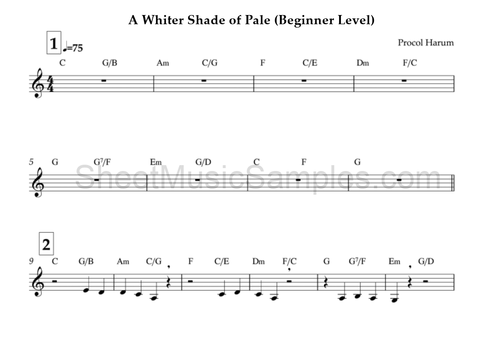 A Whiter Shade of Pale (Beginner Level)