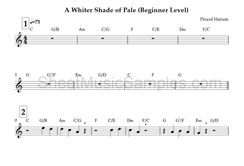 A Whiter Shade of Pale (Beginner Level)