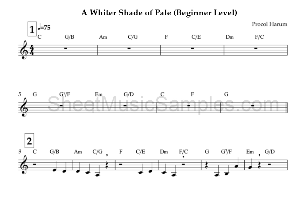 A Whiter Shade of Pale (Beginner Level)