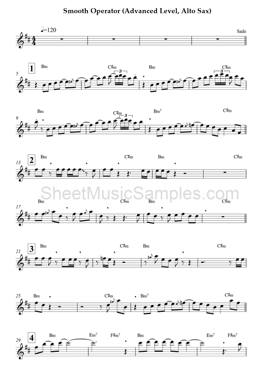 Smooth Operator (Advanced Level, Alto Sax)