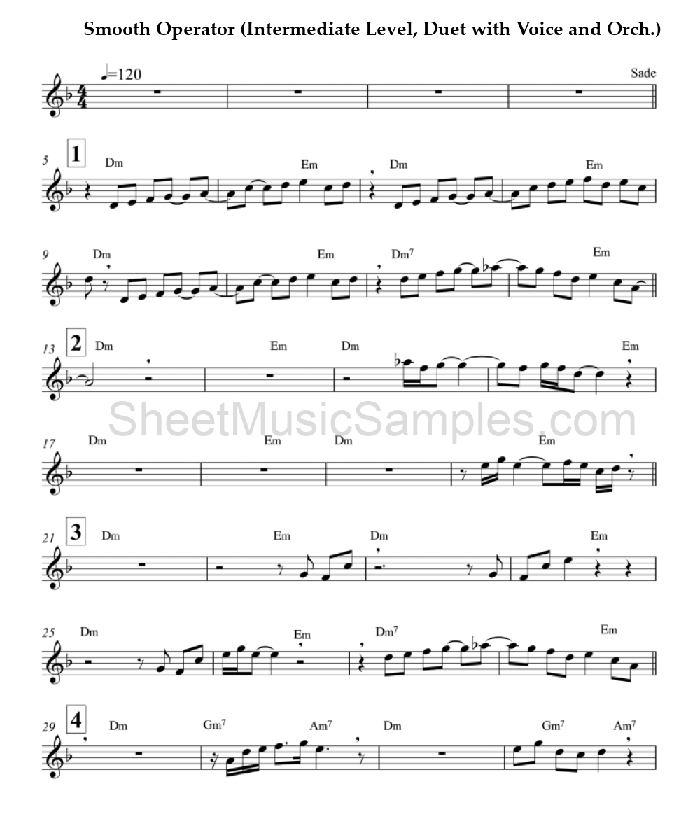 Smooth Operator (Intermediate Level, Duet with Voice and Orch.)