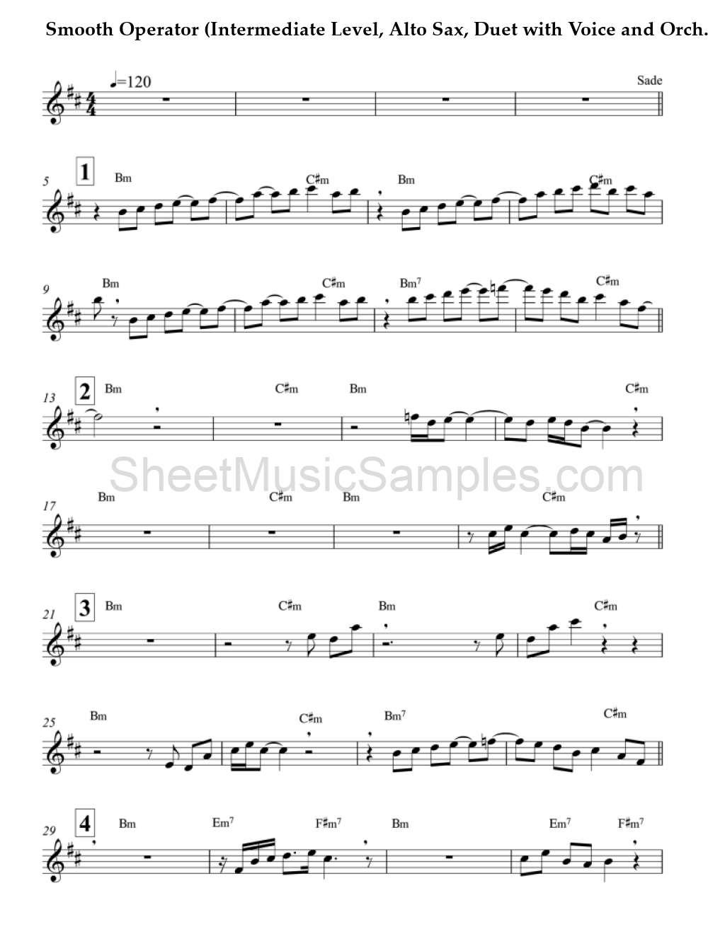 Smooth Operator (Intermediate Level, Alto Sax, Duet with Voice and Orch.)