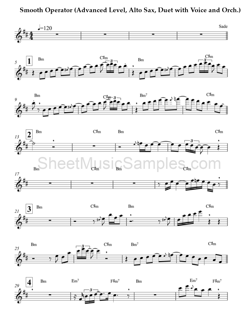 Smooth Operator (Advanced Level, Alto Sax, Duet with Voice and Orch.)