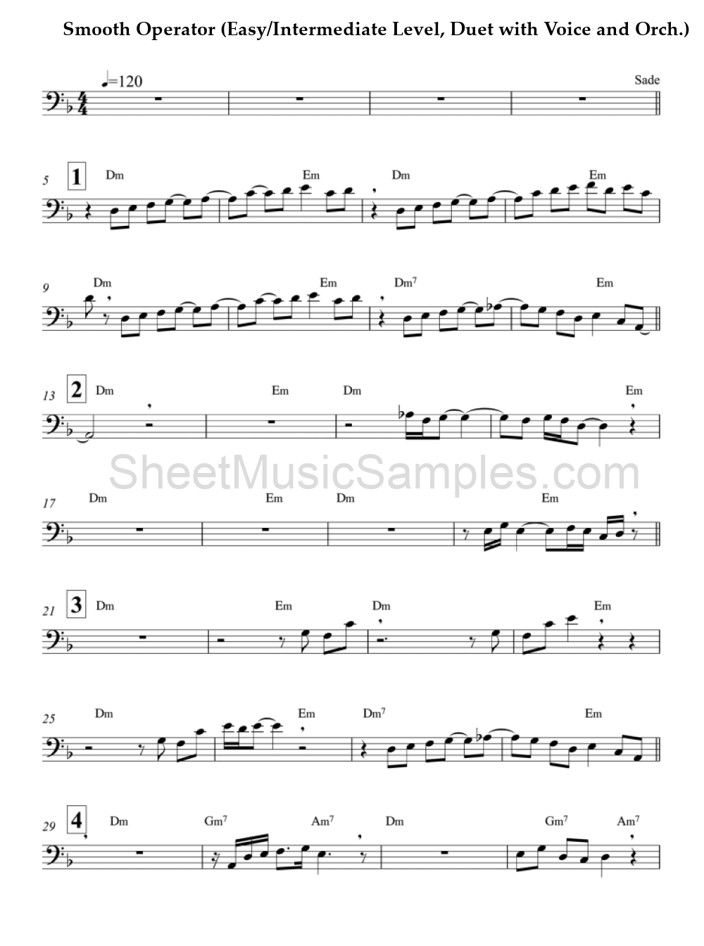 Smooth Operator (Easy/Intermediate Level, Duet with Voice and Orch.)