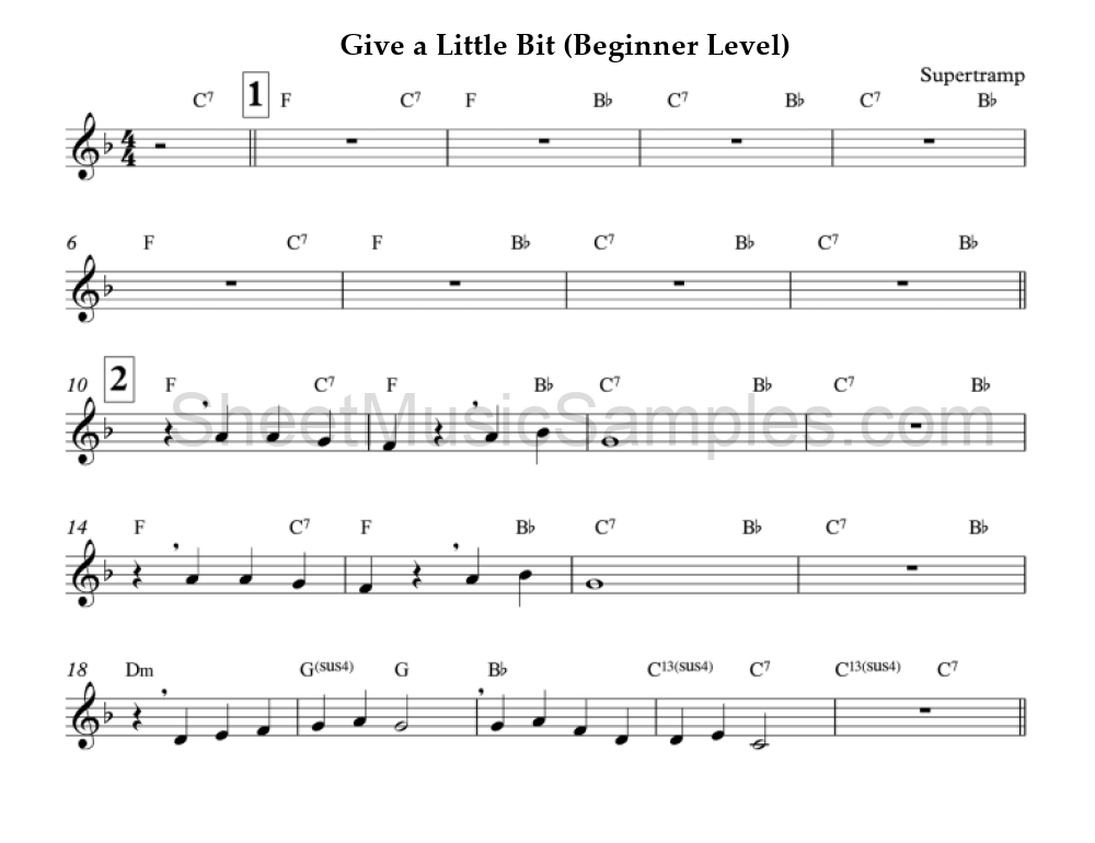 Give a Little Bit (Beginner Level)