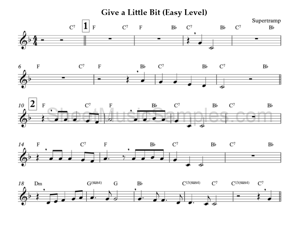 Give a Little Bit (Easy Level)