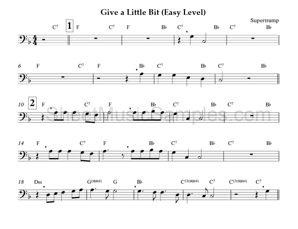 Give a Little Bit (Easy Level)