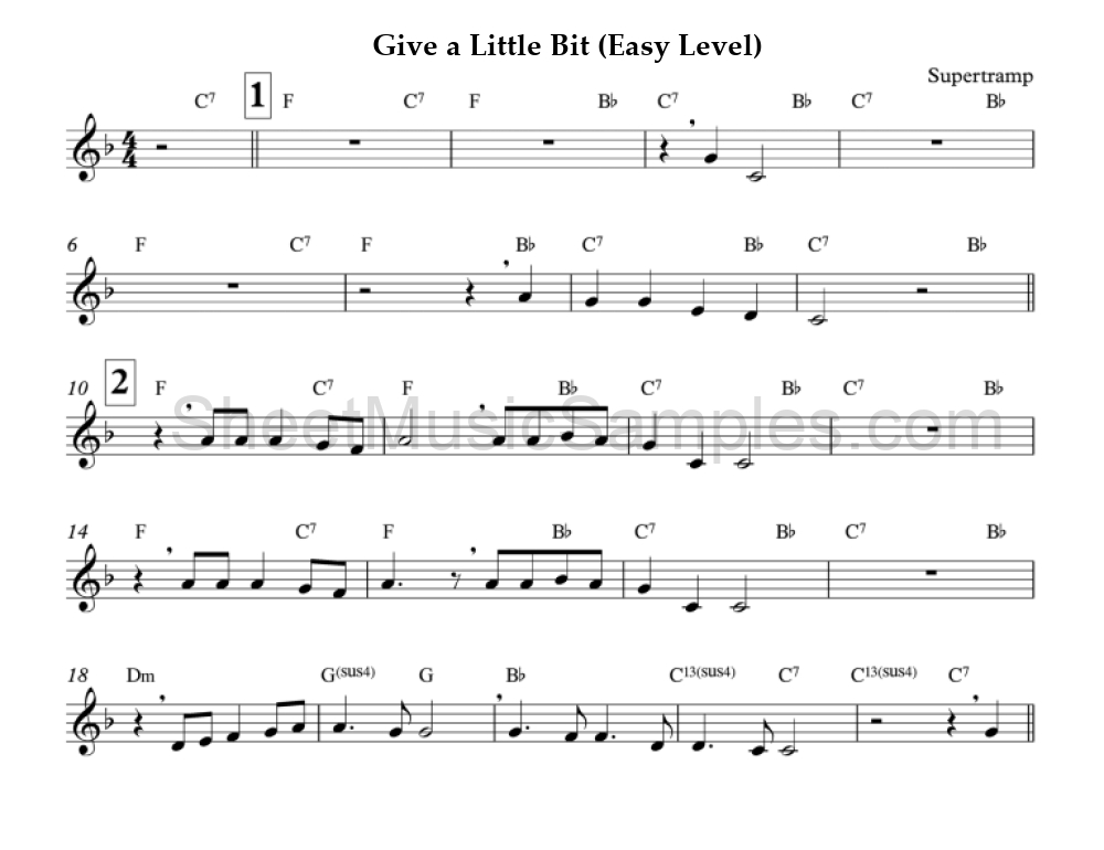 Give a Little Bit (Easy Level)