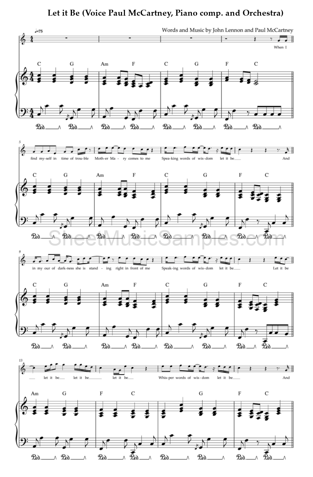 Let it Be (Voice Paul McCartney, Piano comp. and Orchestra)