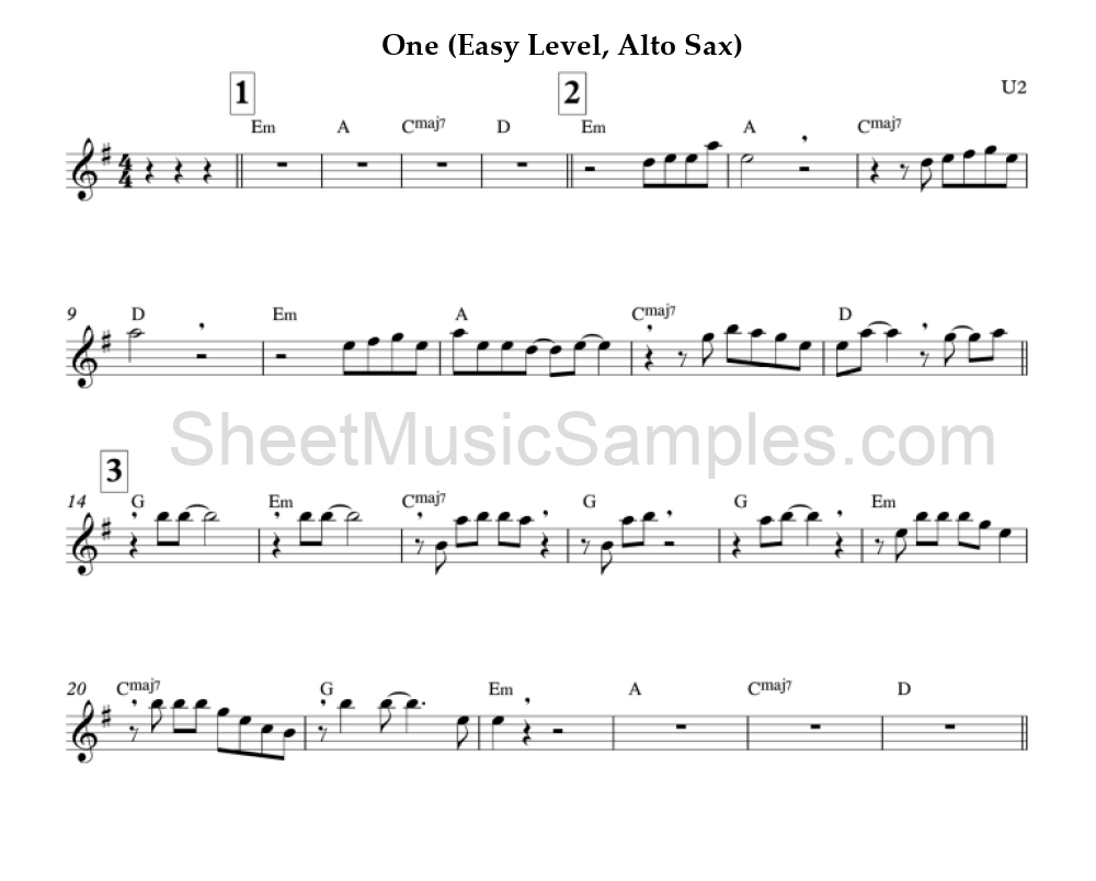 One (Easy Level, Alto Sax)