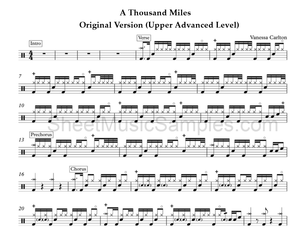 A Thousand Miles - Original Version (Upper Advanced Level)