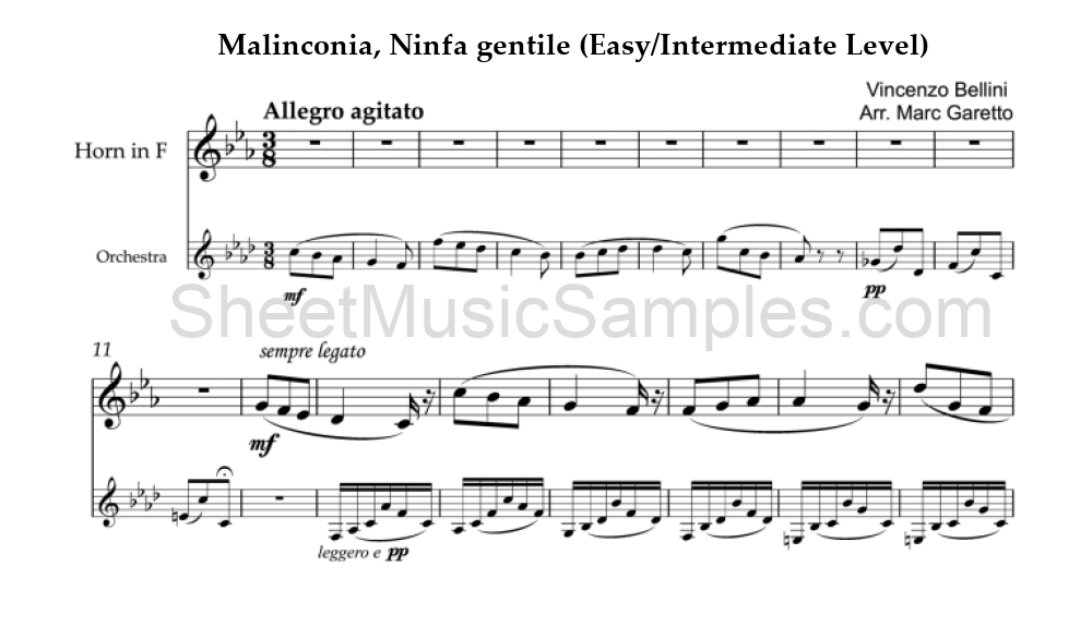 Malinconia, Ninfa gentile (Easy/Intermediate Level)