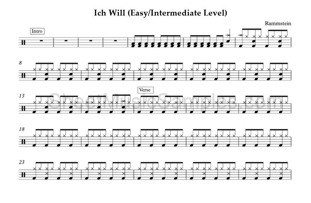 Ich Will (Easy/Intermediate Level)