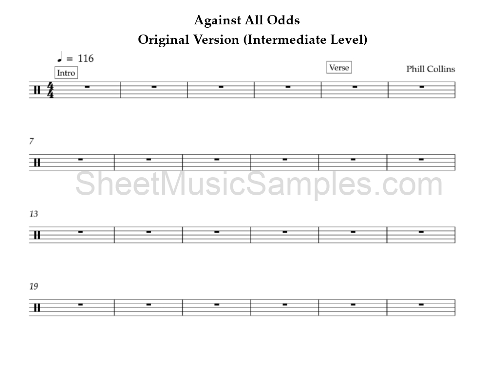 Against All Odds - Original Version (Intermediate Level)